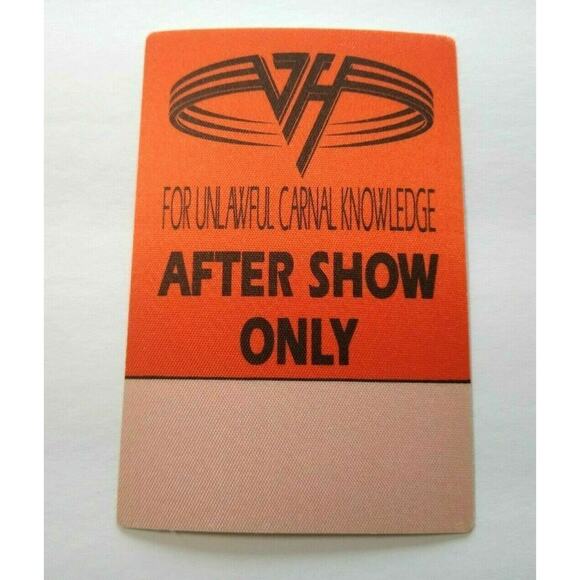 Van Halen Original Backstage Pass Original 1991 After Show Hard Rock Tour Orange - Picture 2 of 3